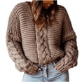 thumbnail image 1 of Timegard Plus Size Knit Tops for Women Crewneck Long Sleeve Sweaters Pullover Fall Winter Solid Color, 1 of 6