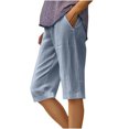 thumbnail image 2 of Wensltd Shorts d'Été à Jambe Grand pour Femmes, Mode, Lin, Fluides, Confortables, 2 of 6
