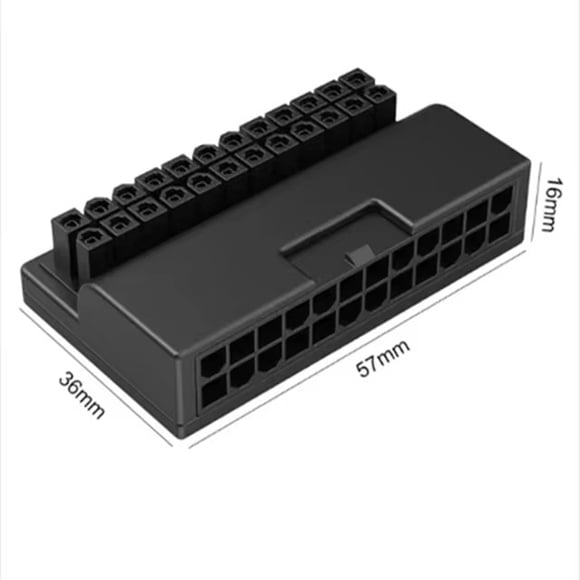 ICE Whale AX-05 ATX Power Supply Cable Connectors Modular 24Pin to 90掳 ARGB Power Adapter Motherboard DIY Mounting Accessessory Black No lamp
