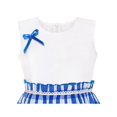 thumbnail image 4 of Robe Fille Bleue Tartan à Carreaux Robe d'Été Retour École 4-5 Ans, 4 of 7