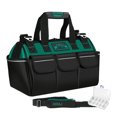 thumbnail image 1 of QualitChoice Tool Bag Woodworking Electrician Bags Storage Box Adjustable Waterproof Large Capacity Maintenance Hardware Tools Kit Black Green/18 inch 1 Pc, 1 of 6