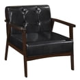 thumbnail image 1 of Costway Accent Chair with Armrest & Rubber Wood Frame Button Tufted Chair for Living Room Black, 1 of 9