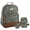 Green, variant on Madison & Dakota 3 Piece Multi-Pocket Backpack with Laptop Electronics Pocket, Removable Crossbody Cellphone Carrier and Removable AirPods Keychain Stash Pouch in Teal & Petal Pink Floral