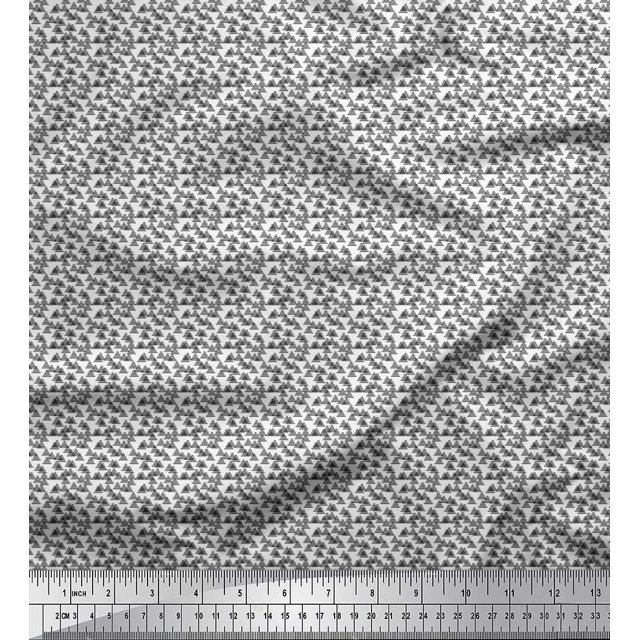 Soimoi Poly Georgette Fabric Triangle Shirting Print Fabric by The Yard 52 Inch Wide