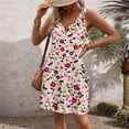 thumbnail image 2 of Pisexur Robes d'Été pour Femmes 2024 Plage Décontractées Sans Manches Robe Midi Imprimé Floral Débardeur Ample Robe Soleil avec Poche P-2TG, 2 of 6