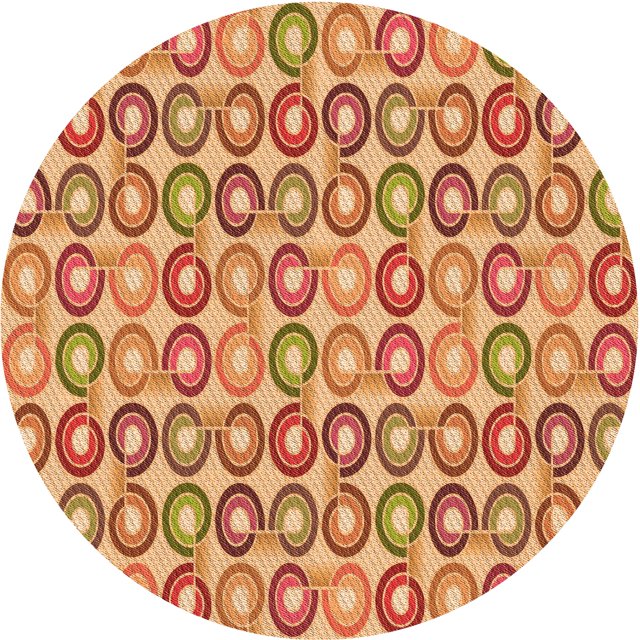Ahgly Company Tapis d'Intérieur Lavables en Machine, Ronds, Transitionnels, Oranges Jaunes, Ronds de 6'