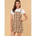 thumbnail image 2 of INSPIRE CHIC Women's Adjustable Strap Plaid Suspender Overall Dress, 2 of 6