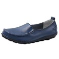 thumbnail image 1 of B91xZ Chaussures Plates Confortables en Cuir pour Femmes, Bleu Foncé 8, 1 of 5
