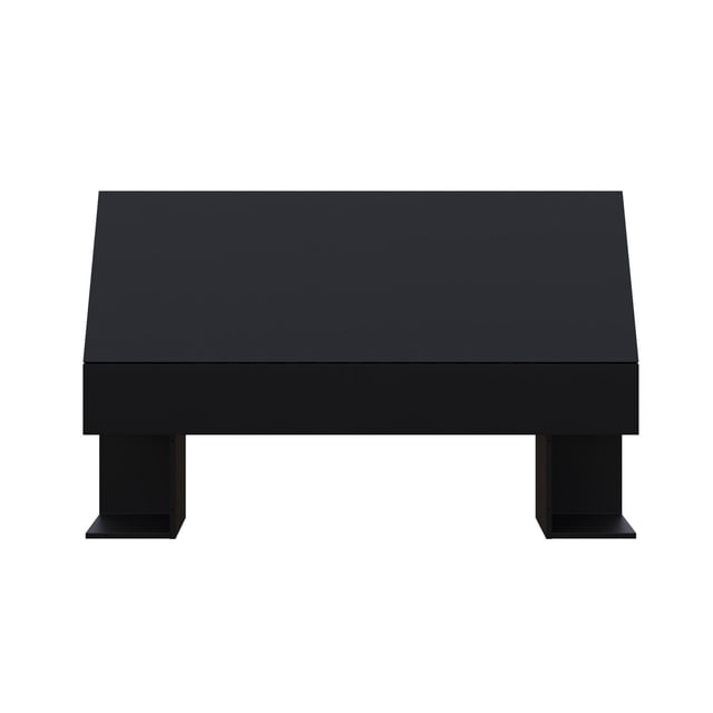 Nexera Tête de Lit de Rangement Noire avec Dessus Plat et Deux Compartiments de Rangement Latéraux de Chaque Côté, Idéale pour le Rangement des Meubles de Chambre et l'Organisation de Livres Ou de magazines.