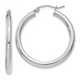 thumbnail image 1 of Boucles d'Oreilles Créoles Tube 3 mm en Or Blanc 10k Rondes, 1 of 5
