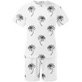 thumbnail image 5 of Mikilon Mens Trendy Outfits 2-Piece Set Hawaiian Print Short Sleeve Elasticized Shorts Casual Two Piece Set White L, 5 of 5
