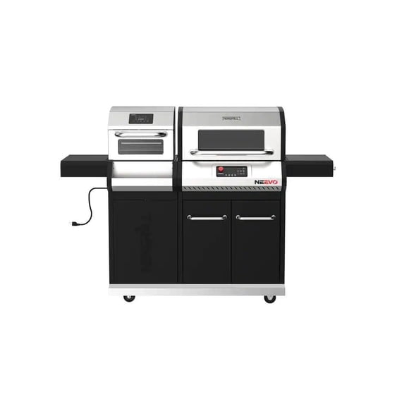 Barbecue numérique au gaz propane Neevo noir avec friteuse à air et four