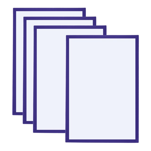 Unique Bargains A3 Magnetic Sign Holder, 4 Pack Magnetic Display Frame Self-Adhesive Picture Frame for Refrigerator, Blue
