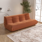 WHGBJA 3 Seaters Oversize Bean Bag Chair,Lazy Floor Togo Sofa Lounger,High-Density Sponges Filling Sofa Comfy Chairs for Adults,Fireside Chair Furniture Gift for Living Room Bedroom,Orange