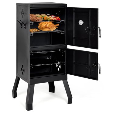 Costway Fumoir Vertical de BBQ 40 Pieds' avec Thermomètre Intégré, Volets d'Air Réglables pour Fête