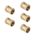 thumbnail image 1 of Wekity M8x12mm Female Thread Knurled Nuts,100PCS Hx10mm OD Brass Threaded Insert Embedment Nuts Hydraulic Welded Joint Injection Molding Assortment Kit for 3D Printing Injection Molding-0621, 1 of 5