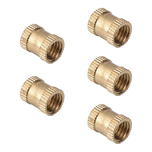 Wekity M8x12mm Female Thread Knurled Nuts,100PCS Hx10mm OD Brass Threaded Insert Embedment Nuts Hydraulic Welded Joint Injection Molding Assortment Kit for 3D Printing Injection Molding-0621