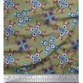 thumbnail image 1 of Soimoi Crepe Silk Fabric Tiles Moroccan Printed Fabric 1 Yard 42 Inch Wide, 1 of 3