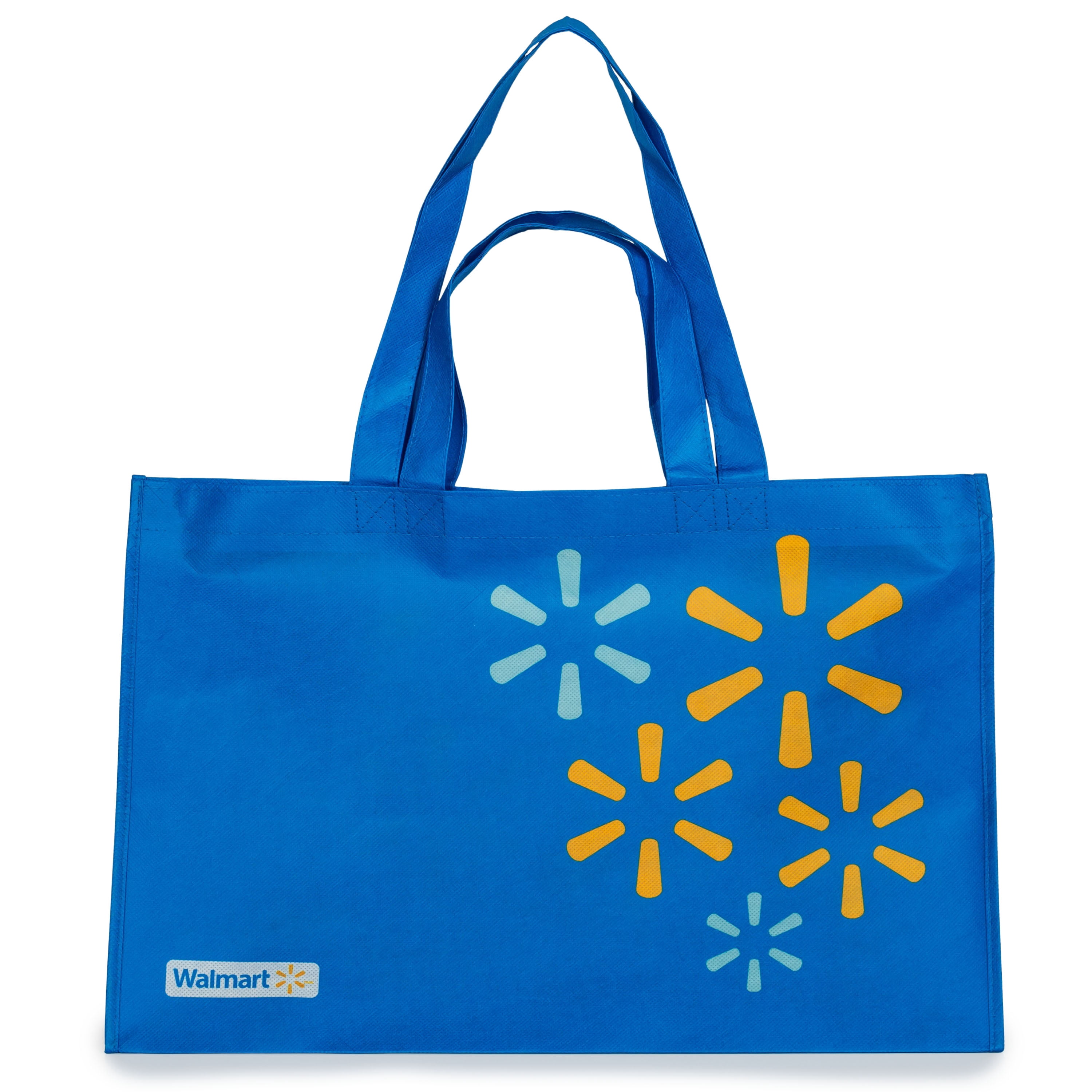 Walmart Grand sac d’épicerie réutilisable, sac fourre-tout à doubles poignées, bleu
