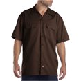 thumbnail image 1 of Dickies Mens Short-Sleeve Work Shirt, M, Dark Brown, 1 of 1