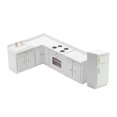thumbnail image 4 of MERIGLARE 1/12 Maison de Poupée Mini Meubles Ensemble de Cuisine Table de Cuisson Armoire Modèle pour 3+ Blanc, 4 of 9