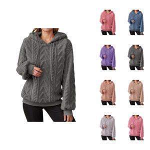 Chandails pour femmes 2025 manches longues Drop Epaule doublée Chandail à capuche Chandails à capuchon Femmes Pullover