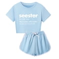 thumbnail image 1 of Hiiyo Big Girls Outfits Tracksuit Letter Print Short Sleeve T Shirt Shorts Set, 1 of 3