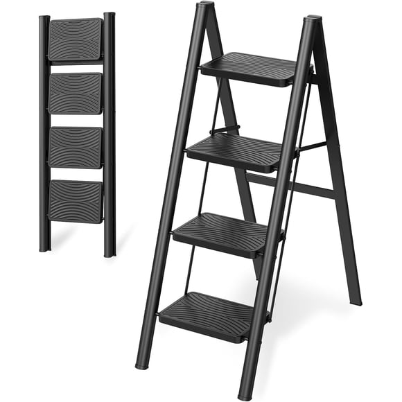Step Ladder Folding Stool for Adults Small Foldable Closet Step Stool Lightweight for Home Kitchen lbs Capacity With Slip Wide Pedal