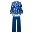 thumbnail image 4 of Pisexur Pyjama de Noël pour Femmes Ensemble Deux Pièces Tendance des Fêtes Imprimé Flocon de Neige Pyjamas de Noël Décontractés Manches Longues Col Rond Hauts Pantalons de Pyjama Tenue de Nuit, 4 of 5