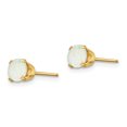 thumbnail image 2 of 14k Yellow Gold 5mm Opal Stud Earrings October Birthstone Gemstone, 2 of 7