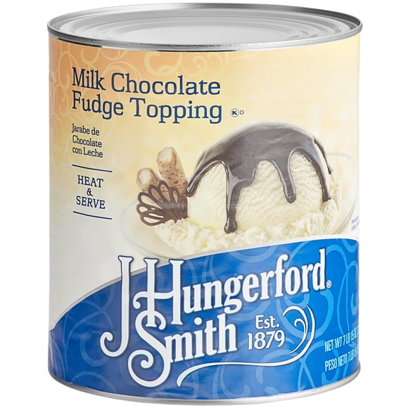 J. Hungerford Smith Milk Chocolate Fudge Topping 2.84L Can - 6/Case