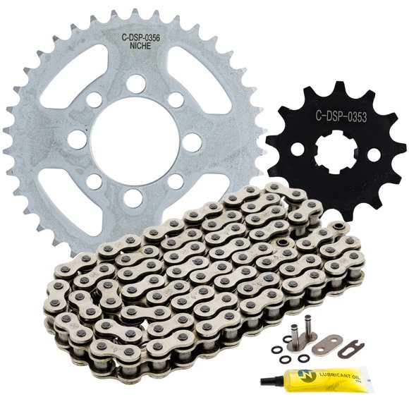 Niche Sprocket Chain Set for Kawasaki KLX110 13/38 Tooth 420 O-Ring Front Rear MK1013165