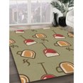 thumbnail image 3 of Ahgly Company Tapis d'Intérieur Lavable à la Machine, Carré, Transitionnel, Brun Terre de Sienne, Tapis de Zone, 3 Pieds Carré, 3 of 7