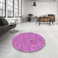 thumbnail image 4 of Ahgly Tapis d'Intérieur Lavable en Machine Carré Violet Transitionnel, 6 Pieds Carré, 4 of 7