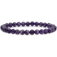 thumbnail image 1 of Bracelet Extensible Unisexe en Perles Rondes de 6 mm avec Pierre Précieuse d'Améthyste Africaine Naturelle 7 Pouces, 1 of 5