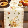 thumbnail image 2 of Chemin de Table Citrouille d'Automne pour l'Action de Grâce avec Motif à Carreaux Feuille d'Érable, Décor de Table de Cuisine et Salle à Manger en Lin pour Fête des Récoltes, Réutilisable, Facile à Nettoyer, Accent Festif pour la Maison, 2 of 7