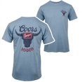 thumbnail image 1 of Coors Banquet Rodeo Logo Distressed Front and Back Dusty Blue T-Shirt-Large, 1 of 5