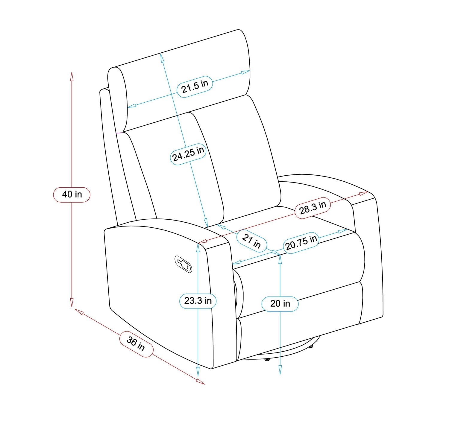 Lennox Metro swivel glider recliner