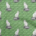 thumbnail image 1 of oneOone Viscose Chiffon Green Fabric Animal Cat With Text Texture Craft Projects Decor Fabric Printed By The Yard 42 Inch Wide, 1 of 4