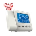 thumbnail image 3 of Magnasonic Projection Alarm Clock with AM/FM Radio, Battery Backup, Auto Time Set, Dual Alarm, Nap/Sleep Timer, Indoor Temperature/ Date Display with Dimming & 3.5mm Audio Input - White (EAAC601W), 3 of 8