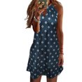 thumbnail image 1 of Langgg Robe Courte Décontractée Imprimée Sans Manches Esthétique Élégante Mignonne Robe de Plage Vacances Club Vêtements d'Été Bleu Foncé L, 1 of 5