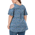 thumbnail image 3 of CHUANK Women‘s Plus Size Cold Shoulder Tunic Top Summer Short Sleeve Blouse, 3 of 7
