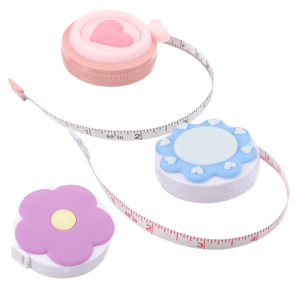 Estbridge 3 pcs Mini Retractable Cute Body Measurement Measuring Tape