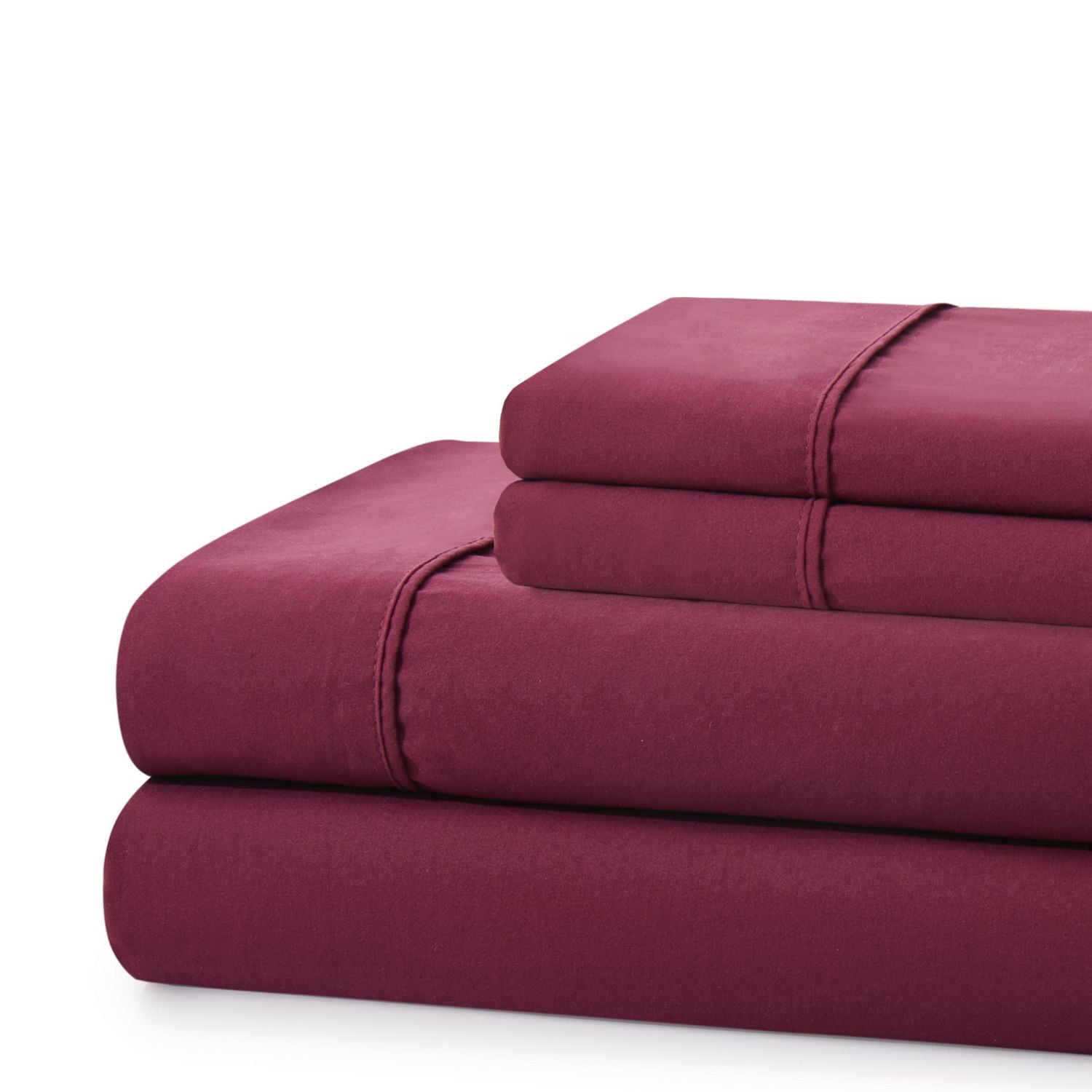 Literie Marina Decoration, 600 fils/cm², ultra douce, avec poche profonde, en coton percale à fibres longues, toutes saisons, couleur bourgogne