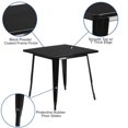 thumbnail image 2 of 31.5'' Square Black Metal Indoor-Outdoor Table, 2 of 9
