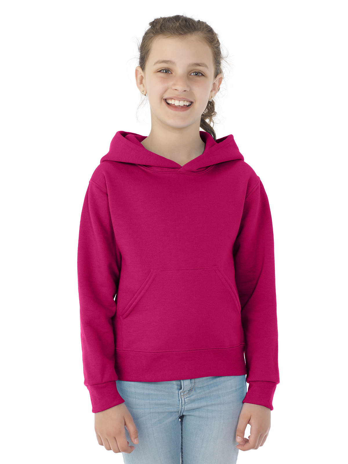 Jerzees Chandail à Capuchon en Molleton NuBlend pour Jeunes, L, Cyber Rose