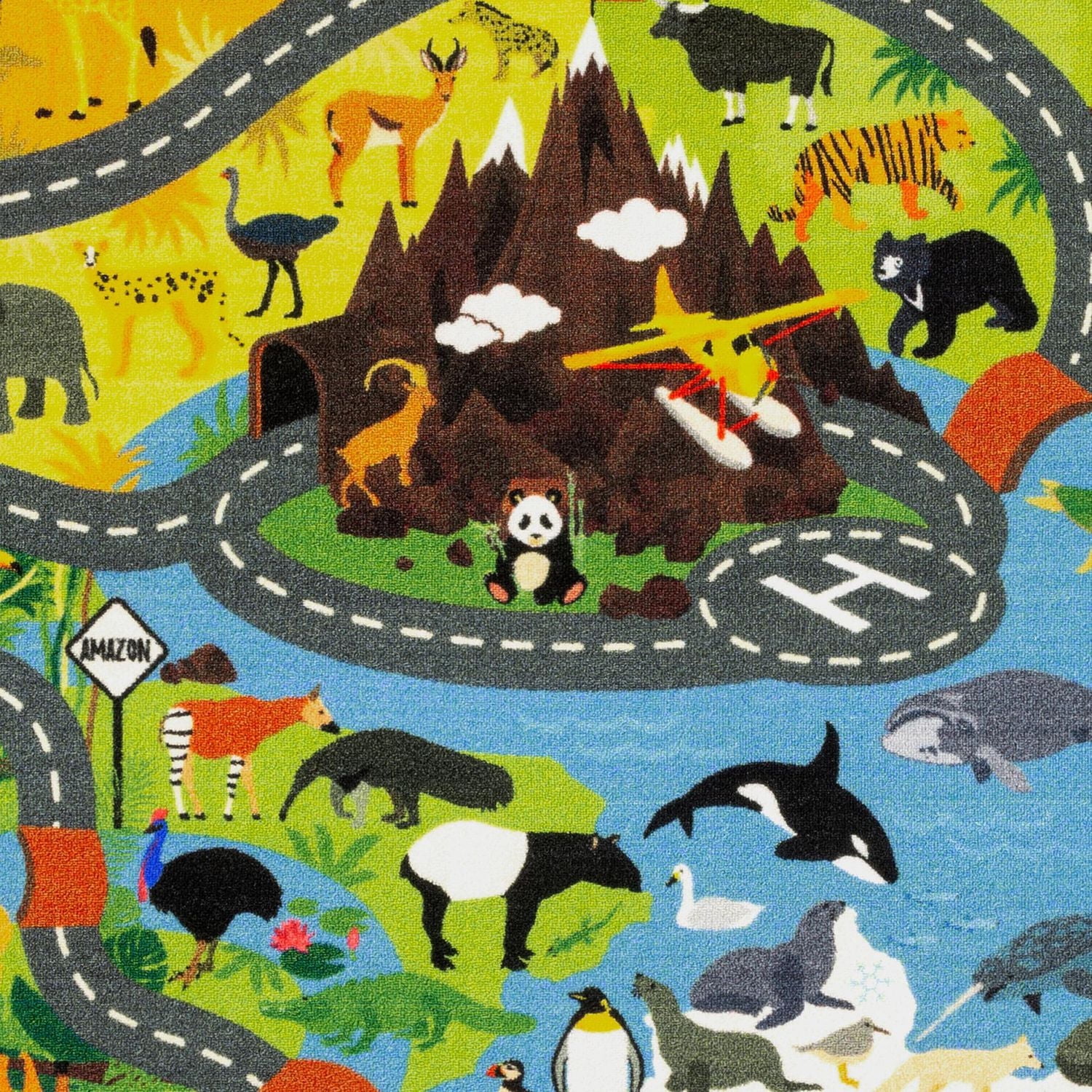 KC Cubs animal éducatif tapis et tapis de route de zone pour les chambres des infants et la salle de jeux