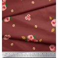 thumbnail image 2 of Soimoi Tissu en Coton Cambric Imprimé Feuilles & Roses par Yard 56 Pouces de Large, 2 of 3