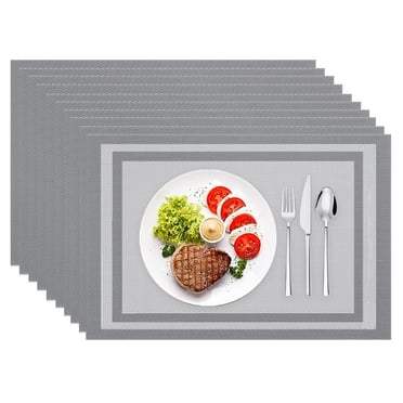 Water Resistant Placemats, Non Fade Washable Table Mats for Everyday Use (Set Of 10)