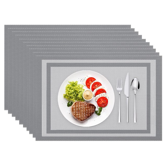 Water Resistant Placemats, Non Fade Washable Table Mats for Everyday Use (Set Of 10)